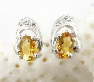 Sell Sterling Silver Natural Topaz Stud Earring, Blue Topaz / Olivine / Garnet / Prehnite Ring, Earr