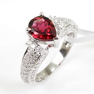 Sell Sterling Silver Natural Tourmaline Ring, Cz Jewelry, Fashion Jewelry, Sapphire Ring, Earring