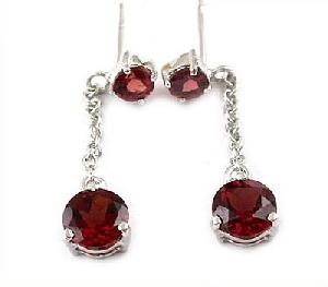 Sell Sterling Silver Natural Garnet Drop Earring, Amethyst Ring, Fashion Jewelry, Tourmaline Pendant