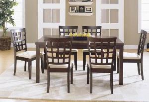 Elegance Rectangular Dining Set Table, Chair Tea Mahogany Indoor Furniture