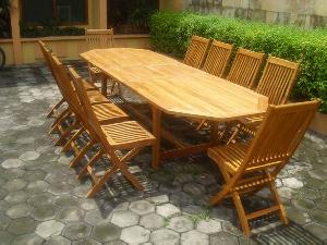 leverton folding chair octagonal extension table 100 x 240 300 75 cm teak garden furniture