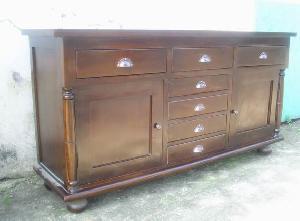 Mahogany Teak Attila Buffet 7 Drawers 2 Doors With Ball Legs Indoor Furniture