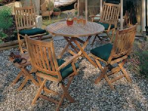 outdoor garden furniture teka teak lunch dining folding chair round table