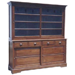 store cabinet l 4 drawers slidding doors shelves indoor teak mahogany furniture