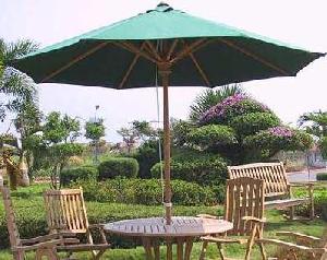 teak umbrella 9ft folding system outdoor indoor furniture