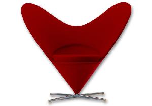 Mdoern Fiberglass Heart Cone Chair, Panton Heart Chair