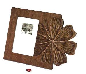 Carved Wood Photo Frame Fm14e-flw-eb