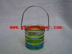 metal glass candle holder