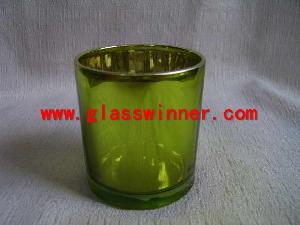 Plated Green Glass Cup