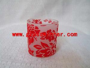 flocked glass cup