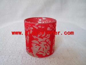 Red Flocking Candlestick