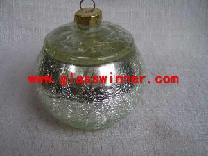 Silver Crackle Glass Jar