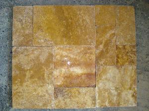 Travertine Pavers Honed And Chiselled Edge Tumbled Multisize Sets