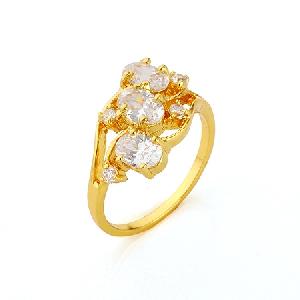 Factory For 18k Gold Plating Brass Cubic Zirconia Ring, Fashion Jewelry Set, Costume Jewelry Earring