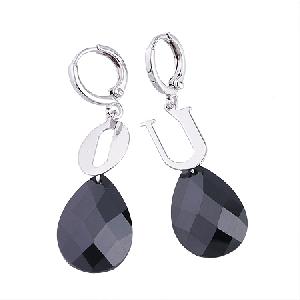 Manufactory For Rhodium Plated Brass Cubic Zirconia Drop Earring, Fashion Cz Jewelry Set