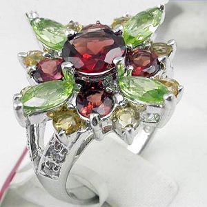 manufactory sterling silver mix gem ring gemstone jewelry fashion cz pendant