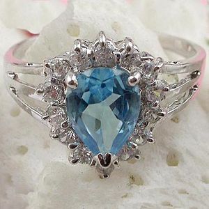 manufactory sterling silver blue topaz ring fashion cz jewelry amethyst earring