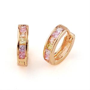 Sell 18k Gold Plating Brass Cubic Zirconia Hoop Earrings, Pendant, Titanium Plated Bracelet, Ring