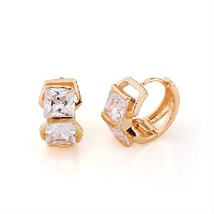 Sell 18k Gold Plating Brass Cubic Zirconia Hoop Earrings, Titanium Plated Bracelet, Fashion Pendant