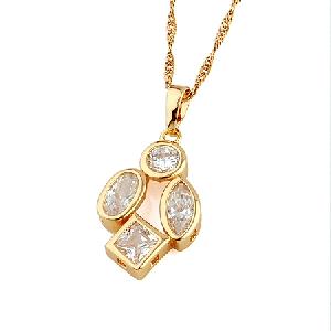 Sell 18k Gold Plating Brass Cubic Zirconia Pendant, Costume Jewelry, Earring, Ring, Jewelry Set