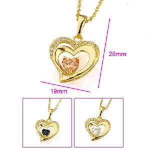 Sell 18k Gold Plating Brass Cubic Zirconia Pendant, Costume Jewelry, Titanium Bracelet, Ring