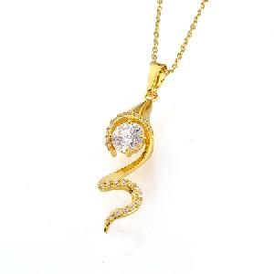 18k gold plating brass cubic zirconia pendant fashion jewelry silver