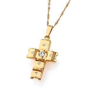 Sell 18k Gold Plating Brass Cubic Zirconia Pendant, Semi-precious Stone Diamond , Fashion Jewelry