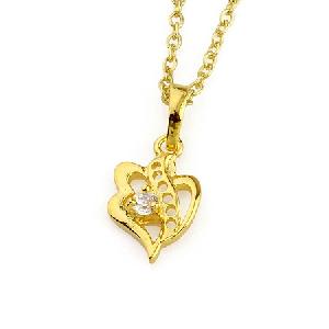 18k gold plating brass cubic zirconia pendant silver jewelry pearl necklace