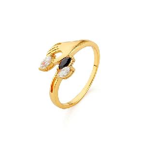 18k gold plating brass cubic zirconia ring heart love silver pendant