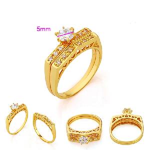 Sell 18k Gold Plating Brass Cubic Zirconia Ring With Rhinestone, Different Rhinestone Are Available