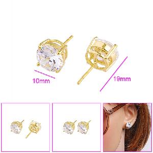 Sell 18k Gold Plating Brass Cubic Zirconia Stud Earring, Silver Earring, Natural Olivine Bracelet