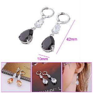 Sell Rhodium Plated Brass Cubic Zirconia Drop Earrings, Cz Bracelet Fashion Pendant, Silver Ring