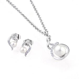 Sell Rhodium Plated Brass Cubic Zirconia Jewelry Set, Natural Blue Topaz Pendant, Amethyst Ring