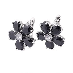 rhodium plated brass cubic zirconia stud earring fashion costume ring pendant bracelet