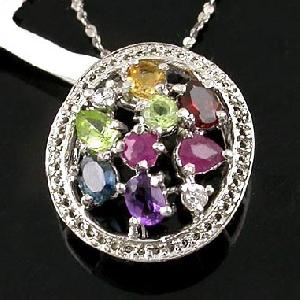 Sell Sterling Silver Mix Gem Pendant, Amethyst Bracelet, Garnet Pendant, Citrine Ring, Prehnite Ring