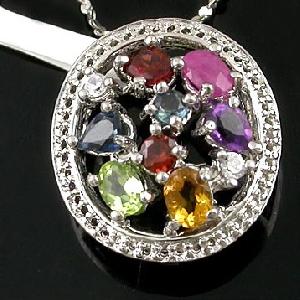 Sell Sterling Silver Mix Gem Pendant, Cz / Fashion Jewelry, Prehnite Ring, Rainbow Stone Ring