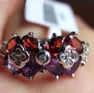 Sell Sterling Silver Mix Natural Garnet And Amethyst Ring, Jadeite Ring, Prehnite Bracelet