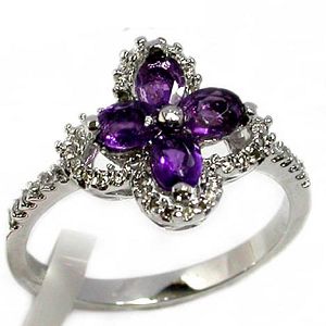 Sell Sterling Silver Natural Amethyst Ring, Citrine Bracelet, 18k Gold Jewelry, Amethyst Ring