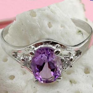 Sell Sterling Silver Natural Amethyst Ring, Garnet Bracelet, Silver Jewelry, Garnet Bracelet