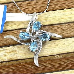 Sell Sterling Silver Natural Blue Topaz Pendant, , Citrine Bracelet, Gem Stone Ring, Chalcedony Earr