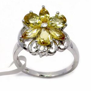 sterling silver citrine ring blue topaz pendant prehnite earring amethyst jewelry se