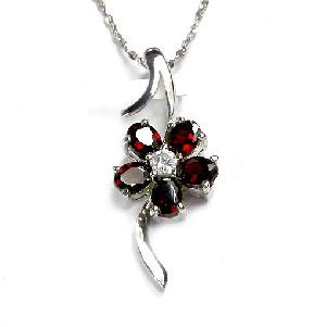 Sell Sterling Silver Natural Garnet Pendant, Olivine Earring, Garnet / Tourmaline Bracelet, Ring