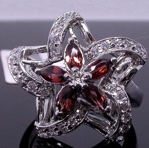 Sell Sterling Silver Natural Garnet Ring, Agate Ring, Earring, Tourmaline Pendant, Fashion Jewelry