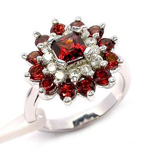 Sell Sterling Silver Natural Garnet Ring, Gemstone Silver Jewelry, Olivine Earring, Sapphire Pendant