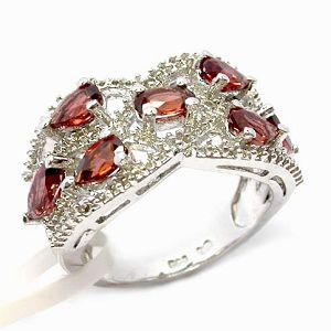 Sell Sterling Silver Natural Garnet Ring, Tourmaline Bracelet, Prehnite Pendant, Jadeite Ring, Earri