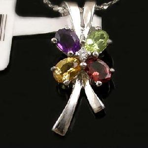 Sell Sterling Silver Natural Mix Gem Pendant, Citrine Ring, Sapphire Earring, Tourmaline Bracelet