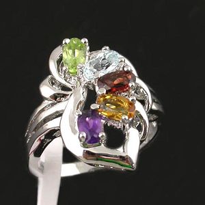sterling silver mix gem ring gemstone samples