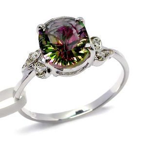 sterling silver rainbow ring gemstone jewelry garnet earring fashion