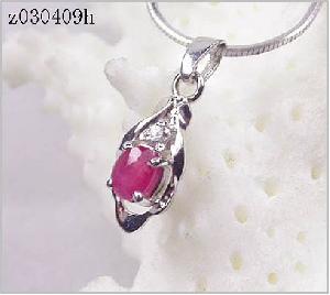 Sell Sterling Silver Natural Ruby Pendant, Citrine / Sapphire Ring, Earring, Tourmaline Pendant, Bra