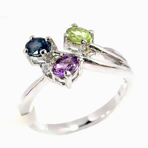 sterling silver sapphire amethyst olivine ring prehnite pendant garnet bracelet